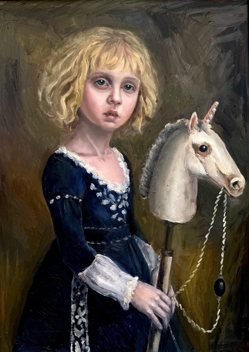 Alice, portret dziewczynki, olej, z cyklu The Quiet Girls